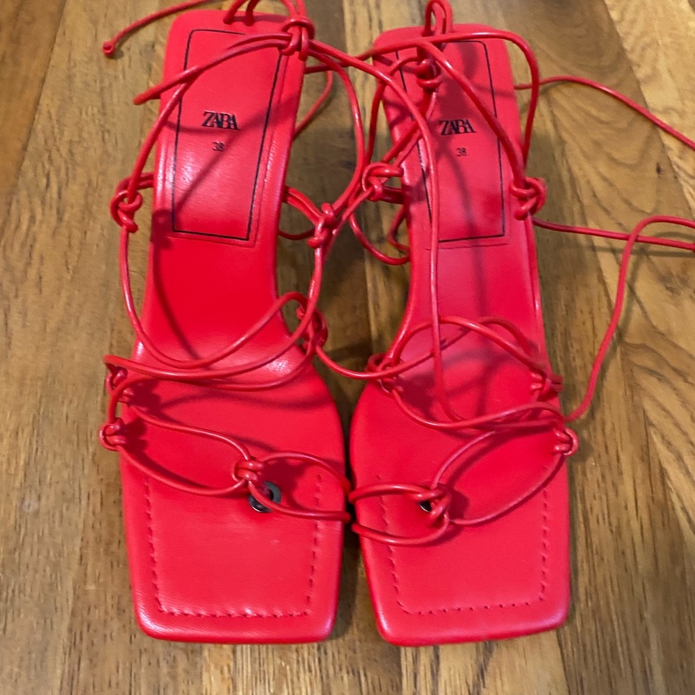 Zara red heels